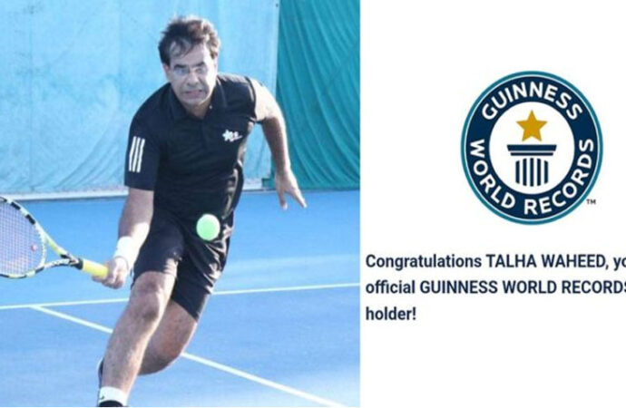 طلحہ وحید نے ایک منٹ میں کامیاب ٹینس سروس کا نیا گینز عالمی ریکارڈ قائم کردیا
