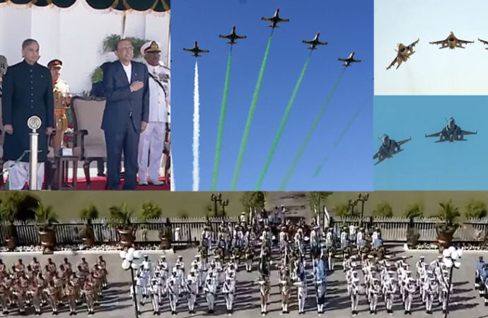 ایوان صدر اسلام آباد میں یوم پاکستان کی فوجی پریڈ کی شاندار تقریب