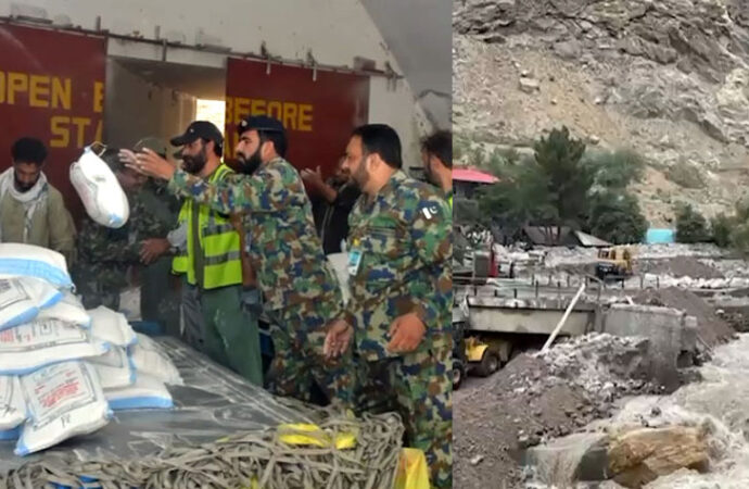 پاک فوج اور دیگر ادارے سیلاب متاثرہ علاقوں میں امدادی کارروائیوں میں مصروف