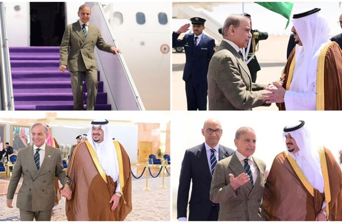 وزیراعظم سعودی ولی عہد سے ملاقات کیلئے ریاض پہنچ گئے