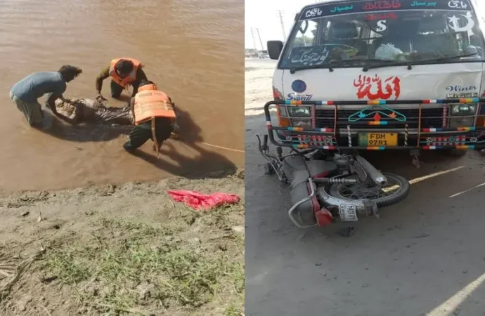 جھنگ میں ایک حادثے میں دو افراد زخمی ہوگئے جبکہ نہر سے نامعلوم شخص نعش برآمد، ریسکیو