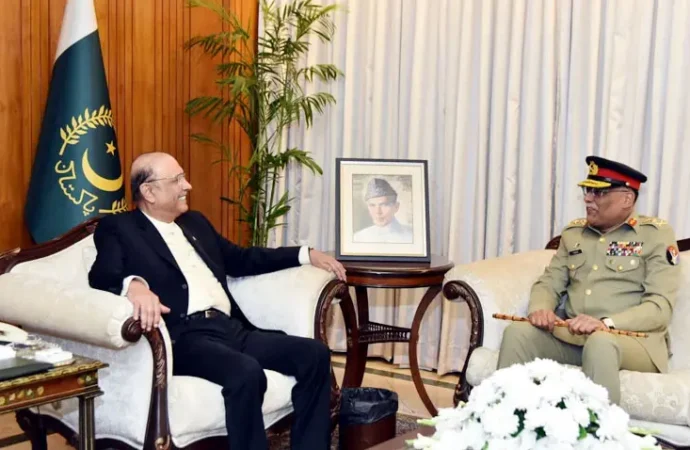 صدر اور وزیر اعظم سے چیئرمین جوائنٹ چیفس آف سٹاف کمیٹی جنرل ساحر شمشاد مرزا کی الوداعی ملاقات