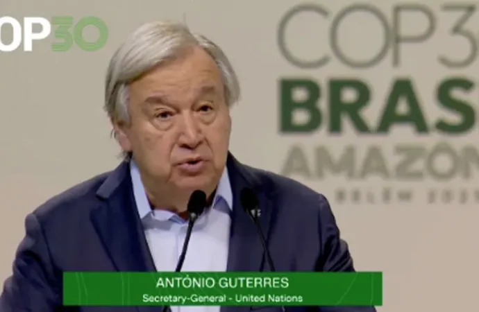 کاپ 30:انتونیو گوتریس کا ترقی پذیر ممالک کے لیے 13 کھرب ڈالر کے فنڈ کے واضح لائحہ عمل پر زور