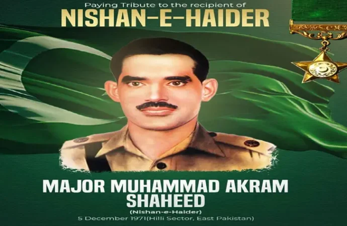 میجر محمد اکرم شہید نشان حیدر کا آج 54 واں یوم شہادت منایا گیا