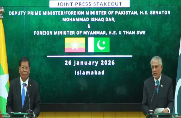 پاکستان،میانمارکا مشترکہ خوشحالی کیلئے روابط کوفروغ دینے کےعزم کا اظہار