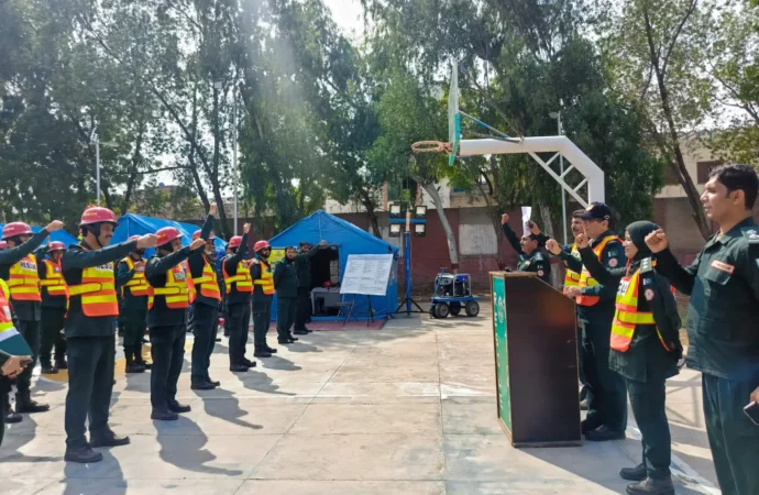 ریسکیو  کے زیر اہتمام اسپورٹس کمپلیکس  میں انسیڈنٹ کمانڈ پوسٹ مینجمنٹ سسٹم کی کامیاب موک ایکسرسائز