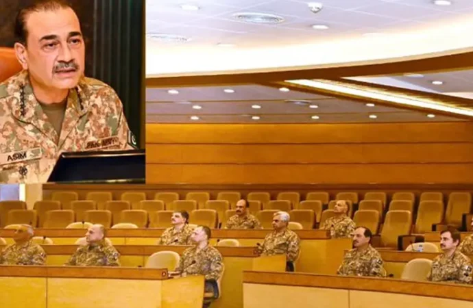 کور کمانڈرز کانفرنس: مشرق وسطیٰ میں جنگ کے خاتمے کے لیے حکومت کی انتھک کوششوں کی تعریف