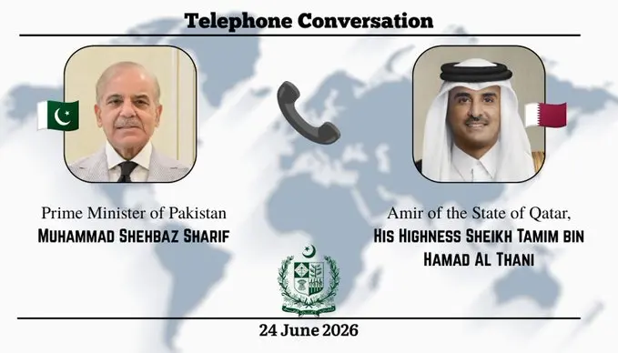 امیرِ قطر کی پاکستان کی کامیاب سفارتی کوششوں پر وزیراعظم کو مبارکباد