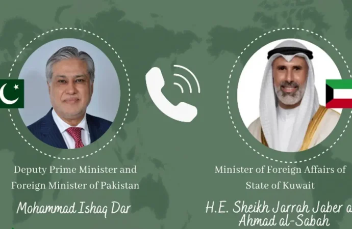 نائب وزیراعظم اور کویتی وزیرخارجہ کا بدلتی ہوئی علاقائی صورتحال پر تبادلہ خیال