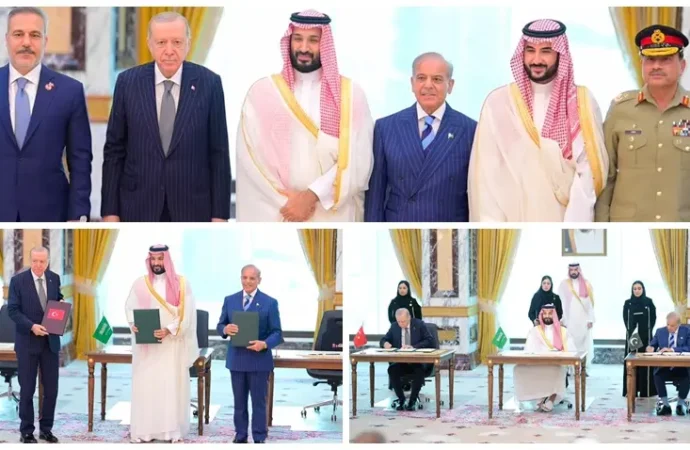پاکستان، سعودی عرب اور ترکیہ کے درمیان مکہ مشترکہ دفاعی معاہدے پر دستخط