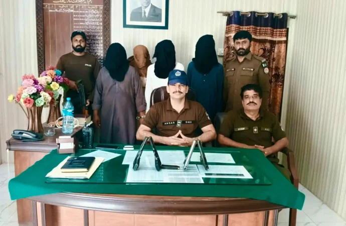 بدمعاش کلچر کے خلاف پولیس کا کریک ڈاؤن، کوٹ شاکر پولیس نے 4 ملزمان کو اسلحہ سمیت گرفتار کرلیا