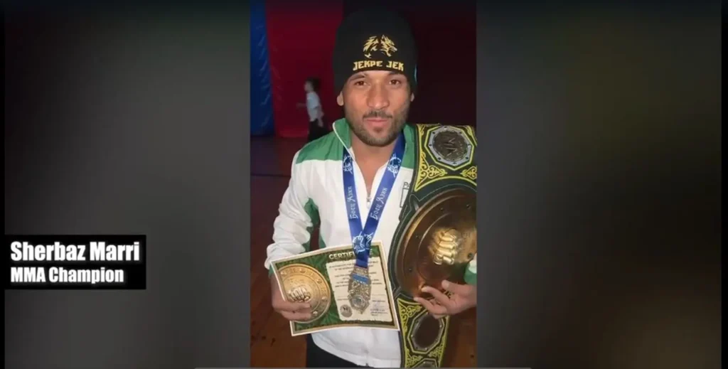 فائٹر شہباز مری نے قازقستان میں نومیڈ ایم ایم اے چیمپئن شپ میں طلائی تمغہ جیت لیا
